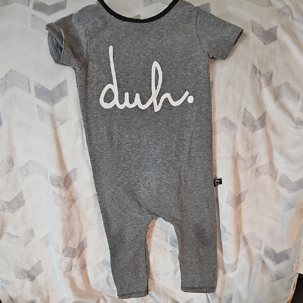 Gray 'Duh' Kids One Piece Rags Brand